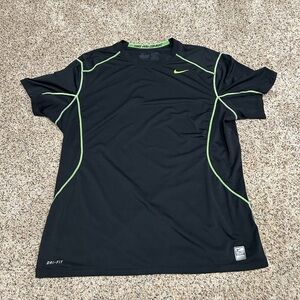 Nike Pro Combat Black Tee with Neon Highlights